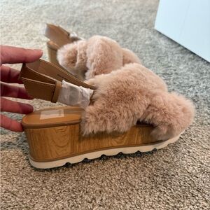 Dolce Vita Tan Cream Wedge Shoes Plush Comfort